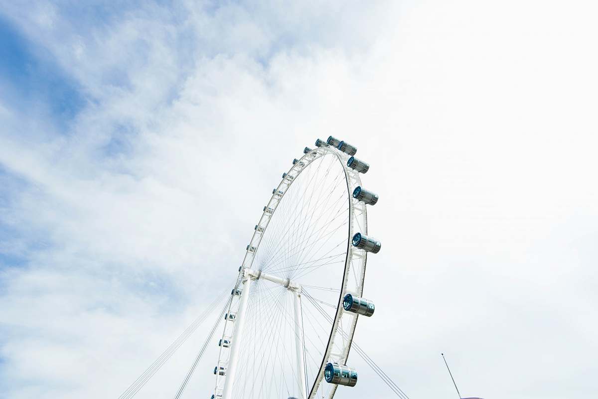 amusement park ferris wheel under cloudy sky during daytime leisure activities